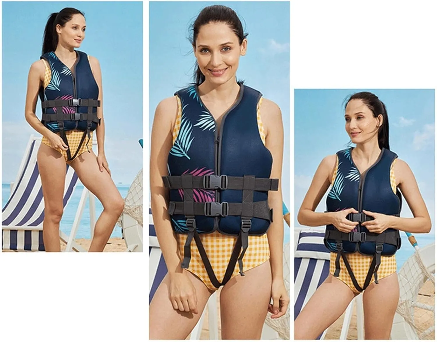 FOVIGUO Fishing Life Jackets for Adults, Adult Life Jackets, Multifunction Vest for Women with Zipper for Men and Women(X-Large)