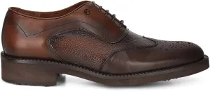 FRANCO CUADRA Men's Derby Shoes in Genuine Deer Leather Brown