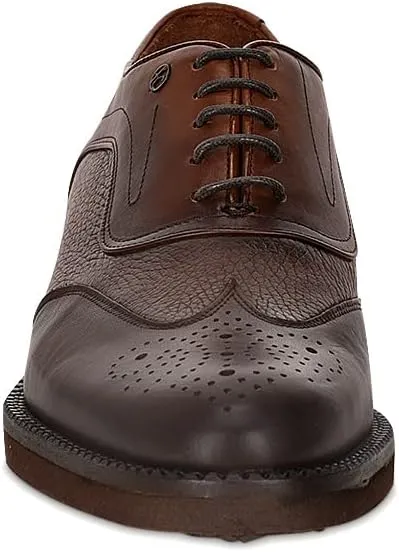 FRANCO CUADRA Men's Derby Shoes in Genuine Deer Leather Brown