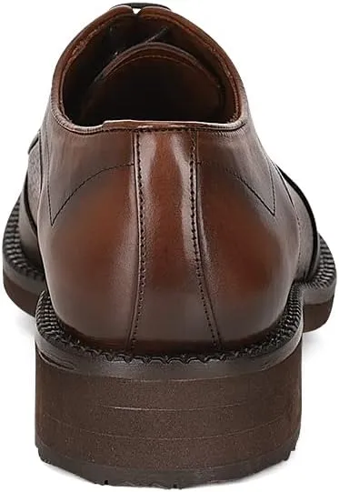 FRANCO CUADRA Men's Derby Shoes in Genuine Deer Leather Brown