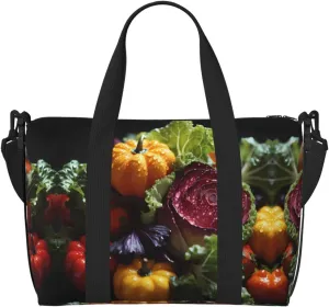 Fresh Cabbage Hand-held travel bag, messenger casual handbag, suitable for work, travel, fitness, tourism, women's zipper storage bag,