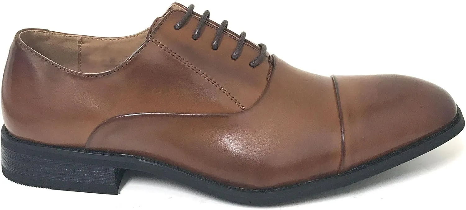 G-FLORS Mens Dress Shoes Modern Oxford Shoes Derby Captoe Lace Up Wingtip Casual