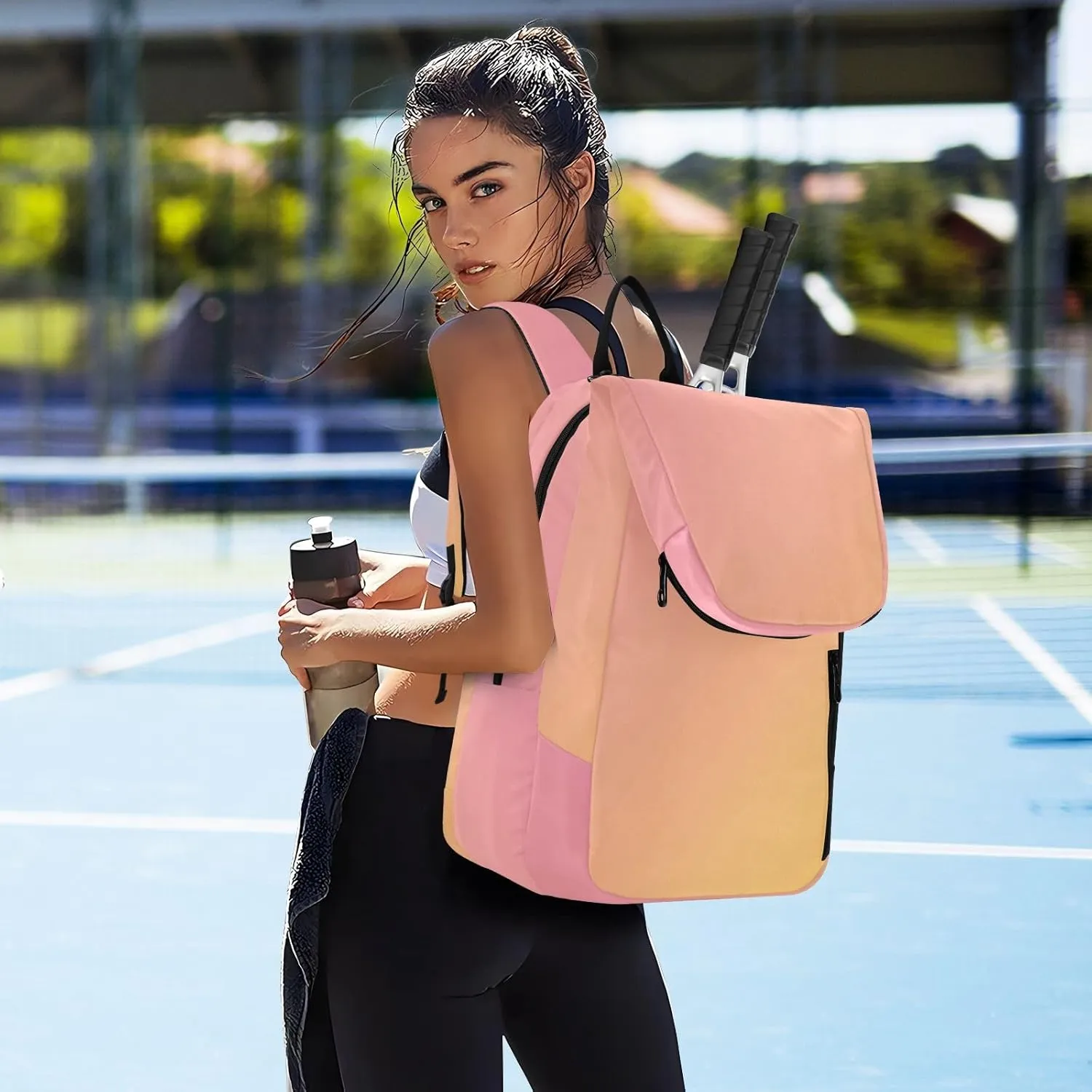 GAIGEO Polka Dot Racket Bag, Multilayer Design Badminton Bag, Sports and Daily Use