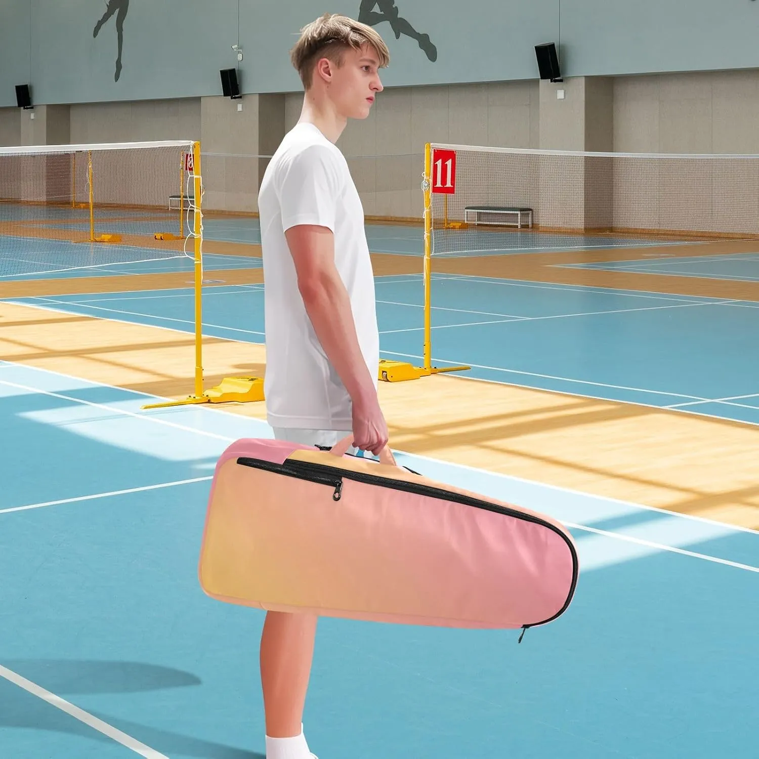 GAIGEO Polka Dot Racket Bag, Multilayer Design Badminton Bag, Sports and Daily Use