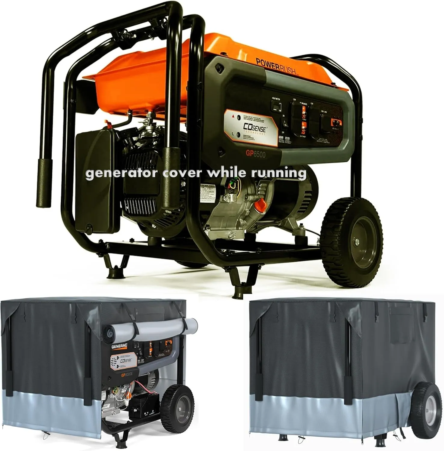Generator Running Cover, Durable Silver Plated Waterproof Oxford Cloth, 100% Waterproof and Sunscreen, Can Be Used While Running, Compatible with Generac XT8500EFI Generac 7678 Generac GP3600 and more generators of similar size.（Patent）…