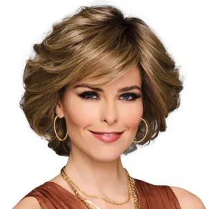 Gimme Drama Chin-Length Pageboy Long Layered Bob Wig by Hairuwear, Average Cap, GF11-25SS Honey Pecan