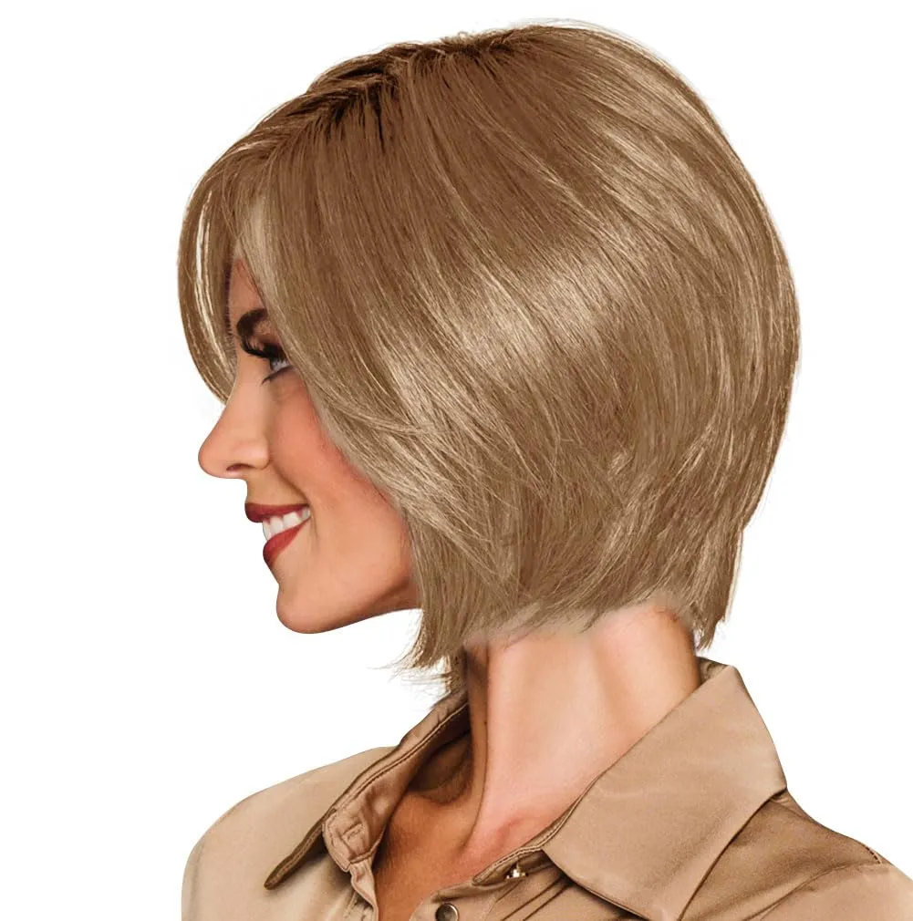 Glamorize Always Mid-Length Bob Wig With Face Framing Features by Hairuwear, Average Cap, GF10-22SS Iced Cappuccino