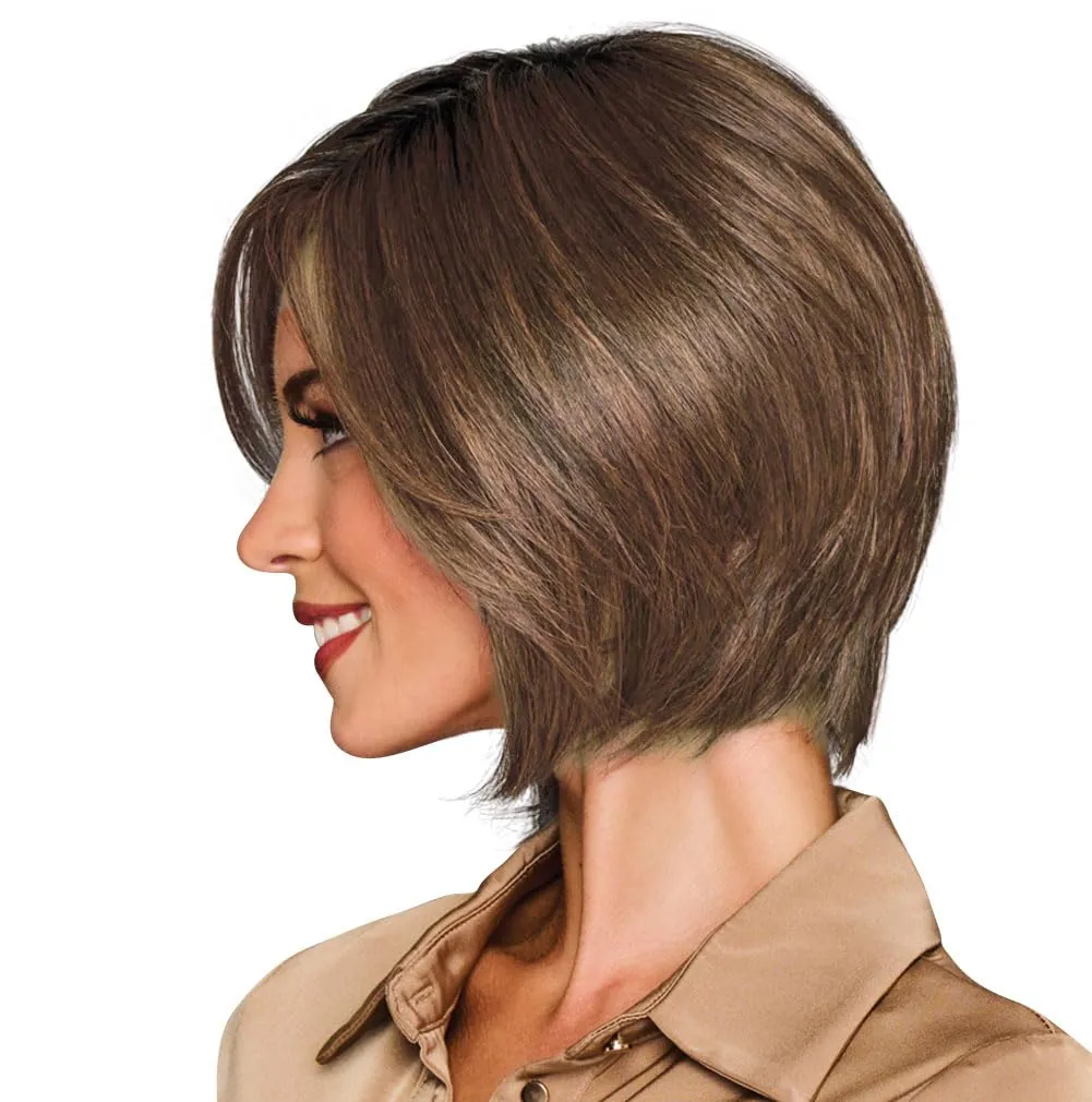 Glamorize Always Mid-Length Bob Wig With Face Framing Features by Hairuwear, Average Cap, GF12-22SS Cappuccino