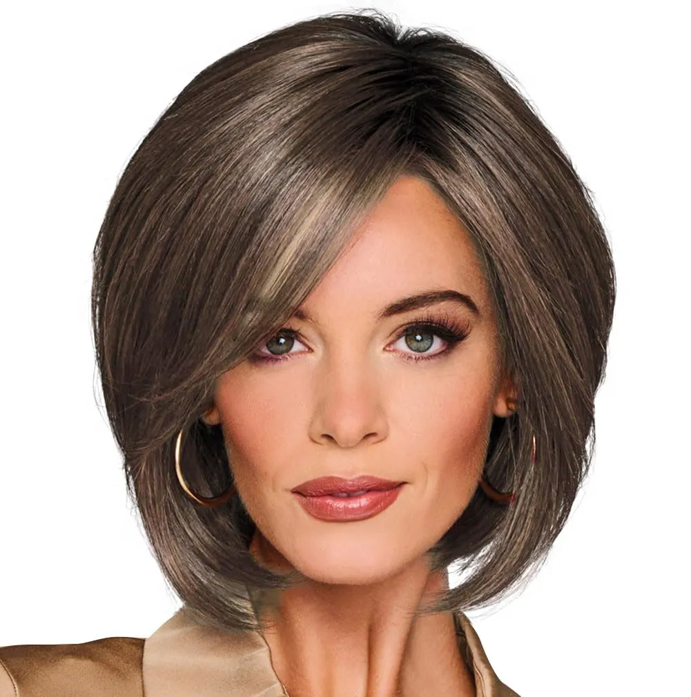 Glamorize Always Mid-Length Bob Wig With Face Framing Features by Hairuwear, Average Cap, GF12-22SS Cappuccino