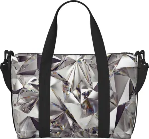 Glitter Abstract Diamond Crystal Pattern Personal Item Travel Bags for Women - Durable Travel Duffel Bags, Gym Bags for Overnight Trips