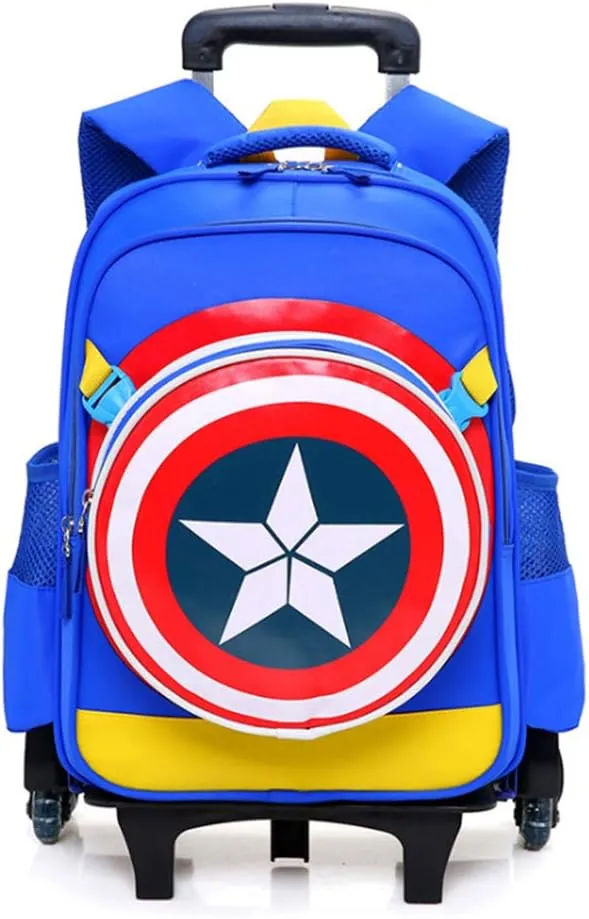 GLOOMALL Cartoon Six Wheels Trolley Case School Bags Boy Oxford Cloth Vacation Backpack