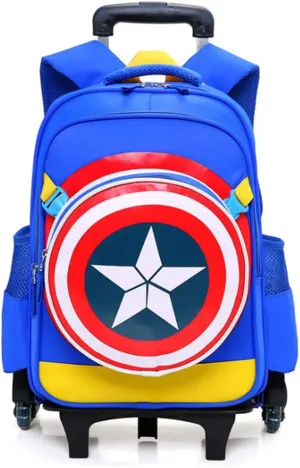 GLOOMALL Cartoon Six Wheels Trolley Case School Bags Boy Oxford Cloth Vacation Backpack