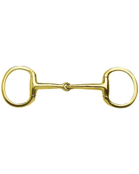 Gold Medal Eggbutt Snaffle Bit w/Thin Solid Mouth & Flat Rings