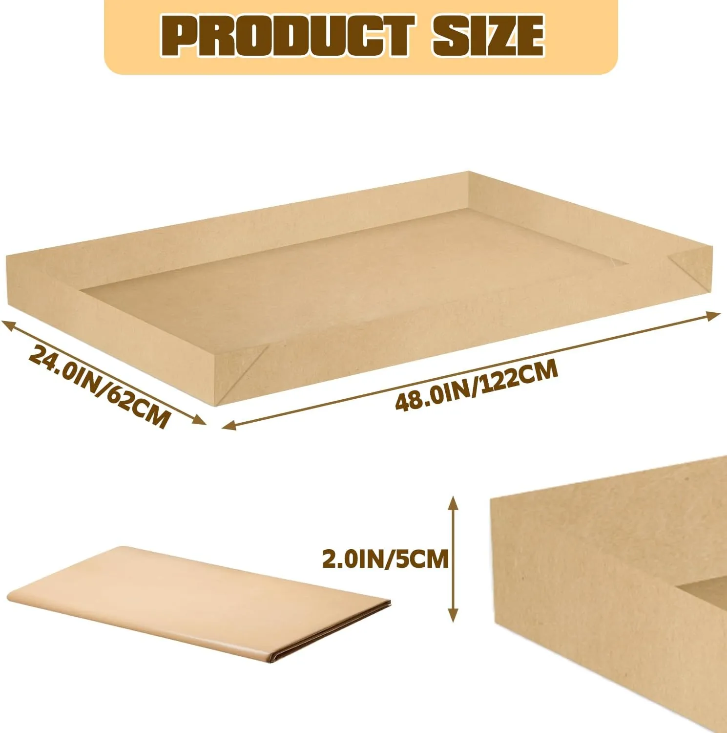 Guinea Pig Cage Liners,Disposable Large Liner Bag for Guinea Pig Cage Bottom,Water-Resistant Kraft Paper,Guinea Pig Cage Accessories, 48"x 24" (25 Pack)