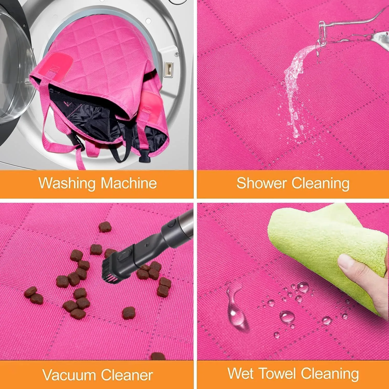 GXT Dog Back Seat Cover Protector for Cars SUV and Trucks with Mesh Window, Scratchproof Nonslip and Waterproof Material Upgraded Version with Dog Leash(Pink)