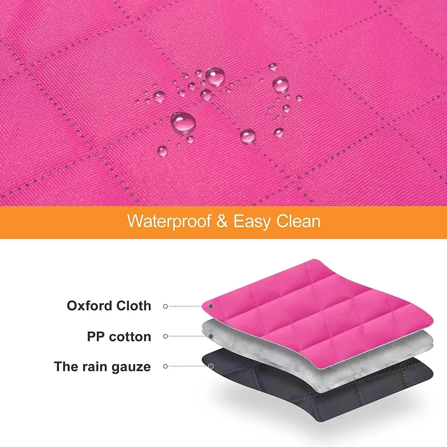 GXT Dog Back Seat Cover Protector for Cars SUV and Trucks with Mesh Window, Scratchproof Nonslip and Waterproof Material Upgraded Version with Dog Leash(Pink)