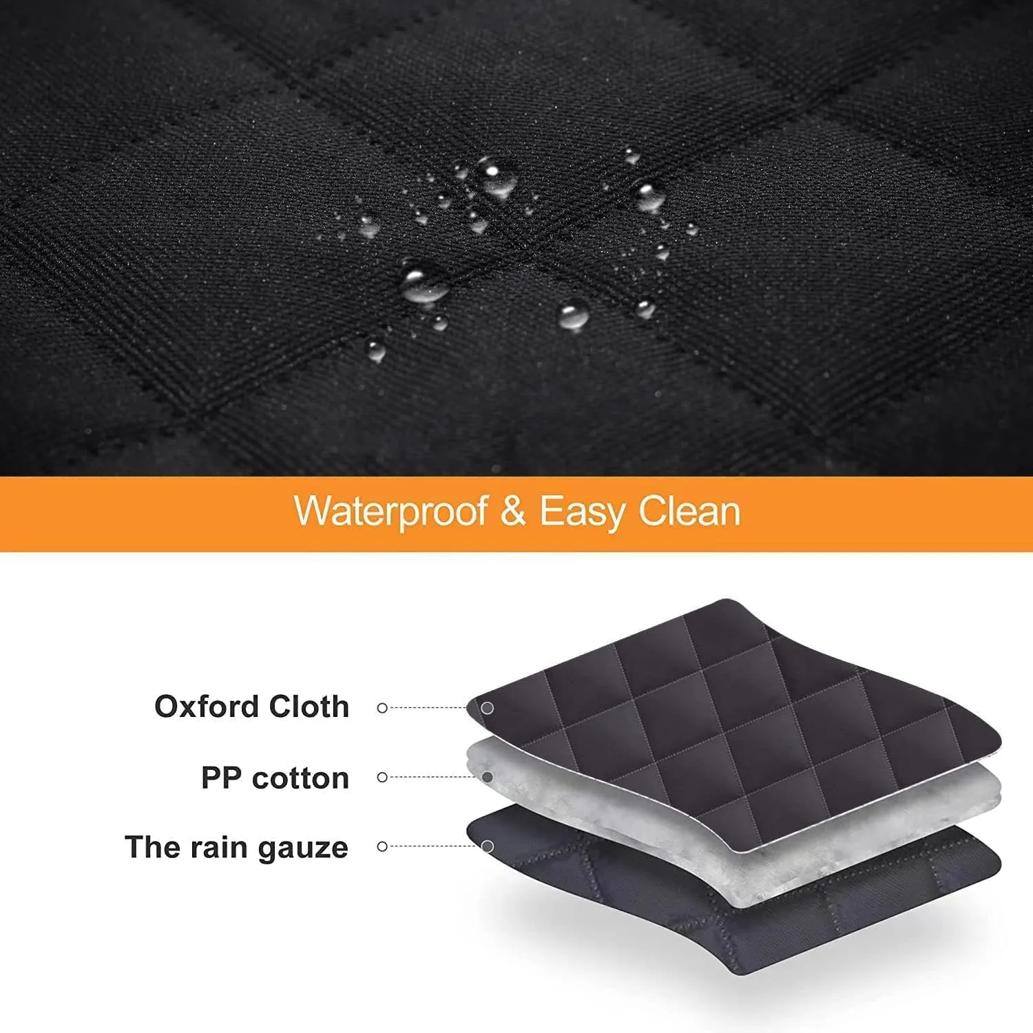 GXT Dog Back Seat Cover Protector for Cars SUV and Trucks with Mesh Window, Scratchproof Nonslip and Waterproof Material(Black Orange)