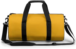 Gym Bag 17in for Men Women, Waterproof Foldable Sports Organizer, Durable Workout Travel Duffle Bag, Deep Mustard Yellow-147