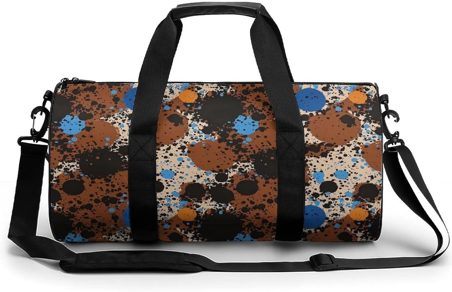 Gym Bag 17in for Men Women, Waterproof Foldable Sports Organizer, Durable Workout Travel Duffle Bag, Dynamic Dot Spray-245