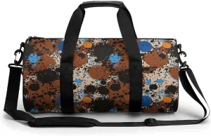 Gym Bag 17in for Men Women, Waterproof Foldable Sports Organizer, Durable Workout Travel Duffle Bag, Dynamic Dot Spray-245