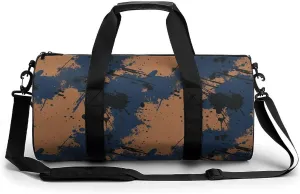 Gym Bag 17in for Men Women, Waterproof Foldable Sports Organizer, Durable Workout Travel Duffle Bag, Dynamic Spray Ink-259