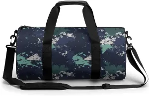 Gym Bag 17in for Men Women, Waterproof Foldable Sports Organizer, Durable Workout Travel Duffle Bag, Energetic Spray Effect-358