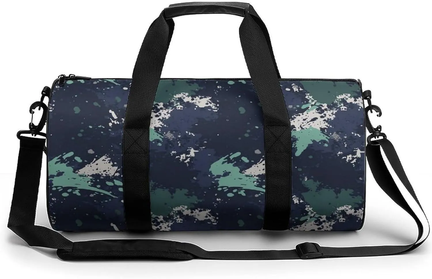 Gym Bag 17in for Men Women, Waterproof Foldable Sports Organizer, Durable Workout Travel Duffle Bag, Energetic Spray Effect-358