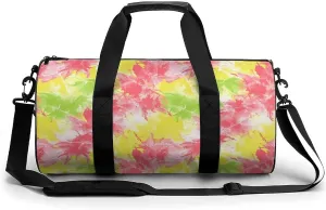 Gym Bag 17in for Men Women, Waterproof Foldable Sports Organizer, Durable Workout Travel Duffle Bag, Juicy Burst Tie-Dye-65
