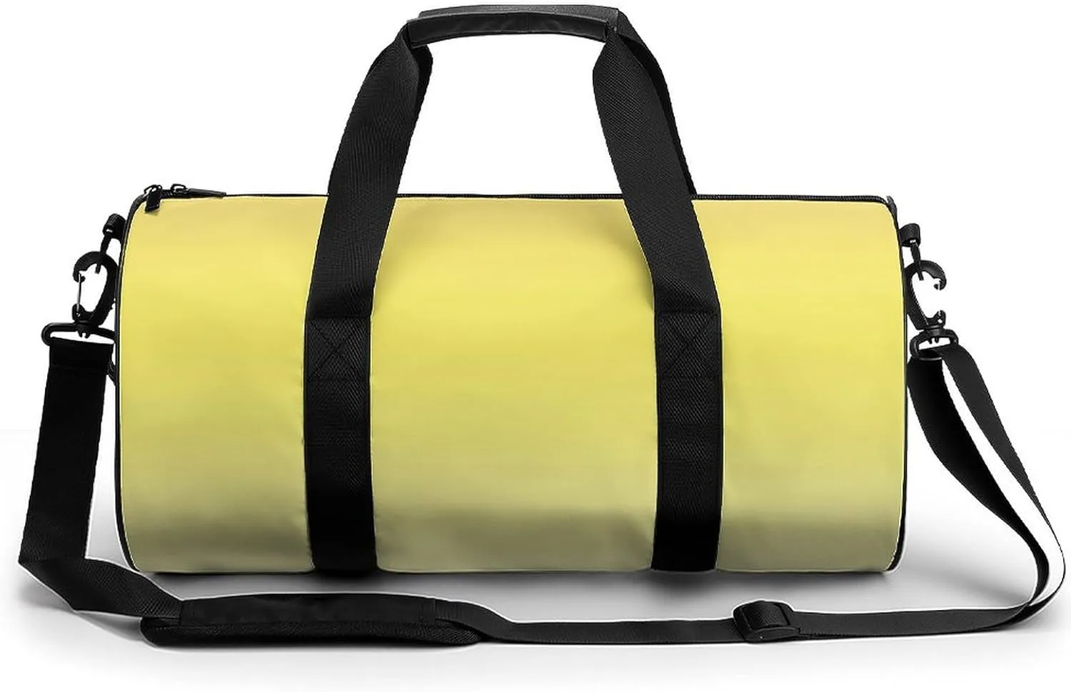 Gym Bag 17in for Men Women, Waterproof Foldable Sports Organizer, Durable Workout Travel Duffle Bag, Lemon Yellow to Buttercream - 1533