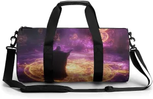 Gym Bag 17in for Men Women, Waterproof Foldable Sports Organizer, Durable Workout Travel Duffle Bag, Mystical Invocation-12