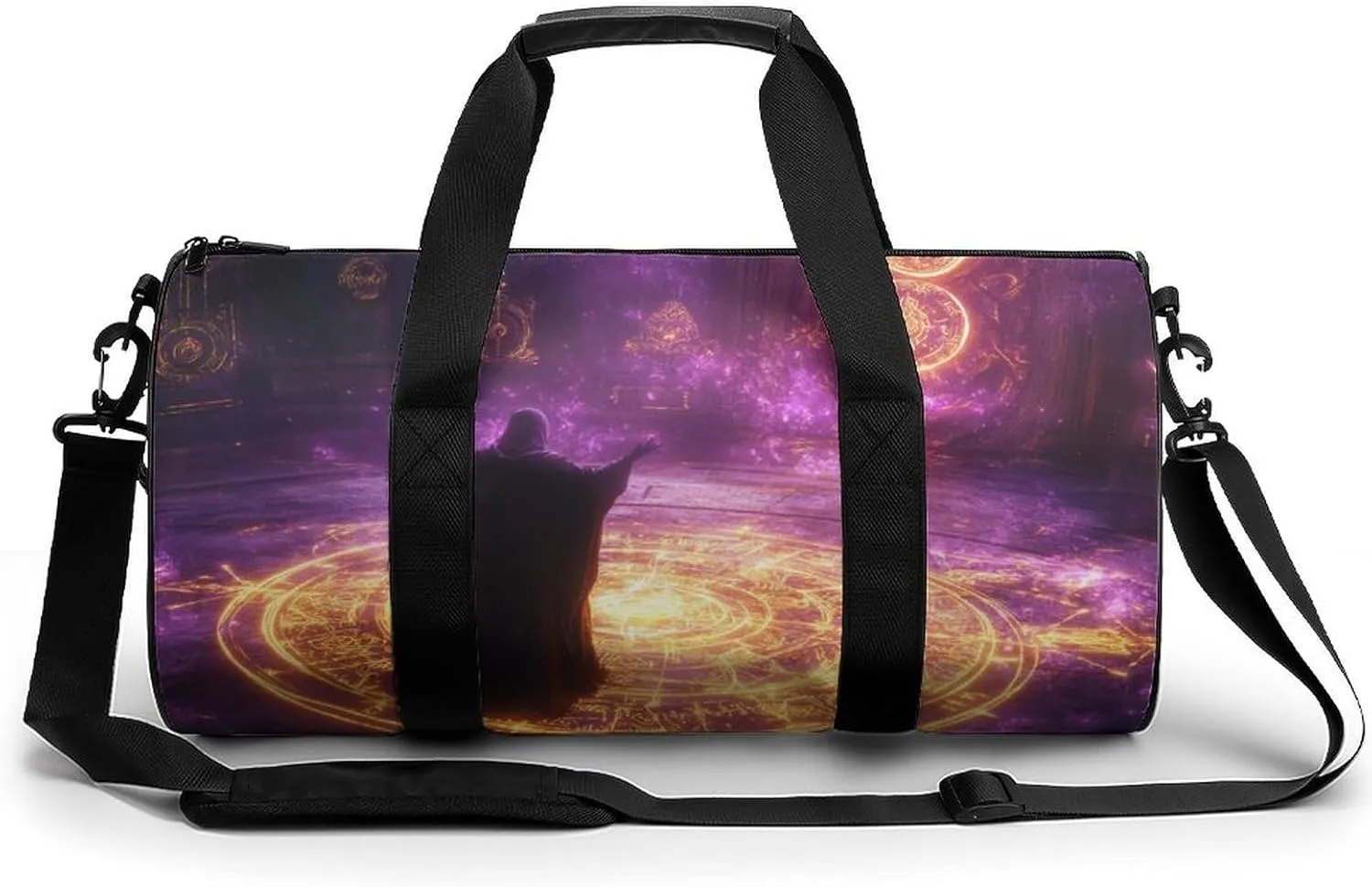 Gym Bag 17in for Men Women, Waterproof Foldable Sports Organizer, Durable Workout Travel Duffle Bag, Mystical Invocation-12