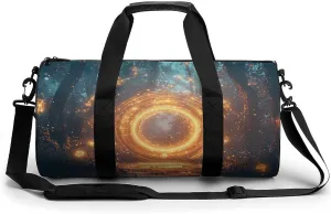 Gym Bag 17in for Men Women, Waterproof Foldable Sports Organizer, Durable Workout Travel Duffle Bag, Portal of Stars-38