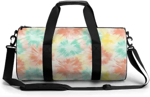 Gym Bag 17in for Men Women, Waterproof Foldable Sports Organizer, Durable Workout Travel Duffle Bag, Spring Awakening Tie-Dye-110