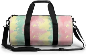 Gym Bag 17in for Men Women, Waterproof Foldable Sports Organizer, Durable Workout Travel Duffle Bag, Sunlit Horizon Tie-Dye-117