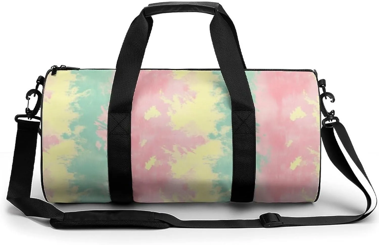 Gym Bag 17in for Men Women, Waterproof Foldable Sports Organizer, Durable Workout Travel Duffle Bag, Sunlit Horizon Tie-Dye-117