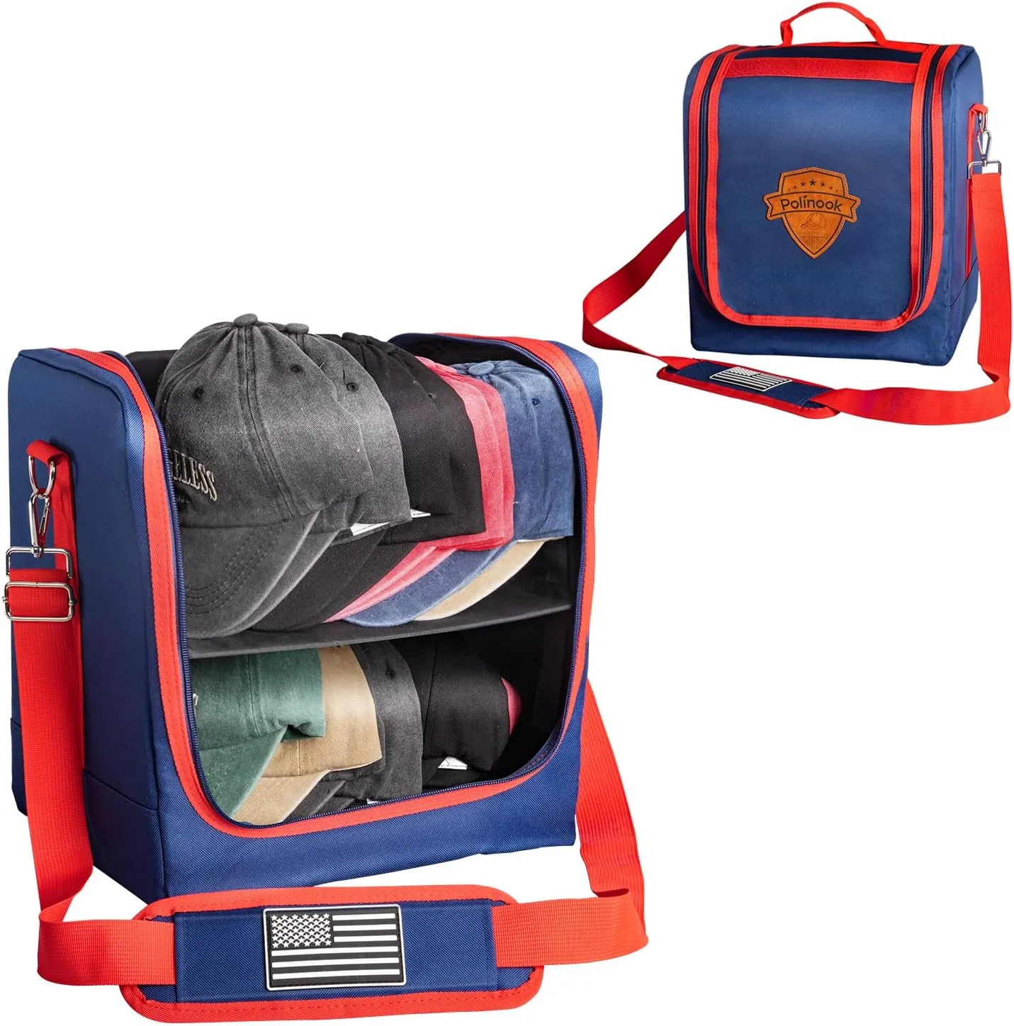 Hat Travel Case, Hat Case for Baseball Caps, Durable Hat Organizer for Baseball Caps, Hat Organizer Holder with Carrying Handle for 30 Caps, Hat Storage Boxes for Women Men
