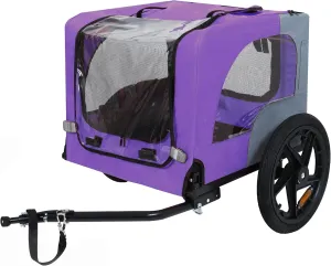 Heavy Duty Pet Bike Trailer: 16-Inch All-Terrain Wheels & Universal Hitch - Foldable Steel Dog/Cargo Carrier for Small to Medium Pets - Cycling Adventures & Outdoor Travel