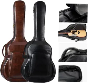 Hemoton 1Pc Water Guitar Bag Durable Double Shoulder Strap Case for Acoustic Folk Guitars Portable Stringed Instruments Package Black for Easy Travel