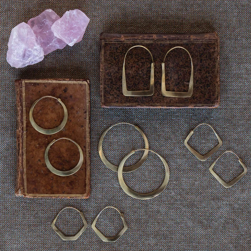 Hoop Brass Earrings - Lrg