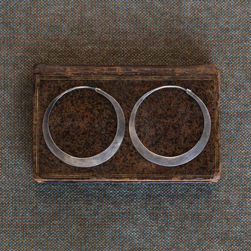 Hoop Silver Earrings - Lrg