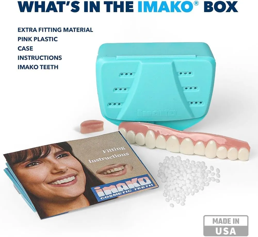 Imako Premium Cosmetic Uppers - 1 Pack - Large, Natural White - DIY Smile Makeover - Made in USA