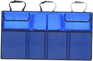 IMIKEYA Backseat Organizer for Car Dark Blue Hanging Cargo Storage Bag Easy to Install with Straps and Buckles for Travel and Outdoor Activities Keeps Your Vehicle Tidy and Organized