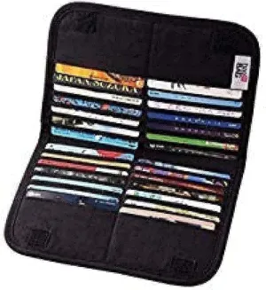 iN. Slim credit card holder wallet, Gift card display case, Minimalist light thin card storage case rfid blocking for men & women, with 28 slots in black