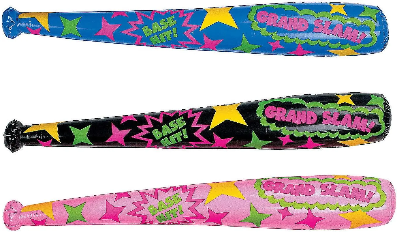 Inflatable Assorted Neon Super Bats,1 dozen(12 pieces)