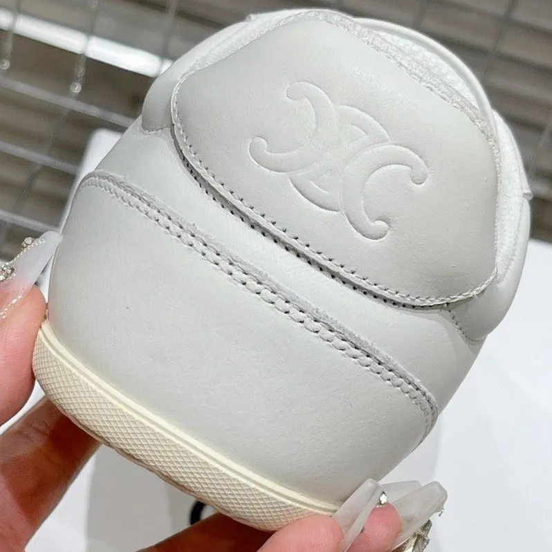 Innovative Celine SNEAKER LACE-UP IN CALFSKIN Bundle deal LOW OPTIC GRAY WHITE