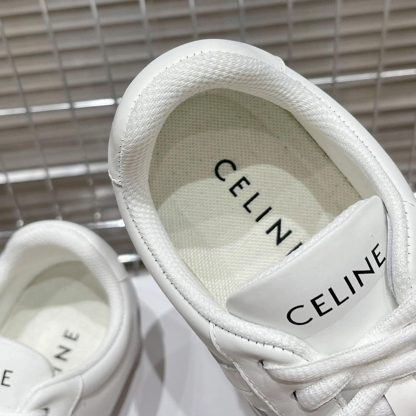 Innovative Celine SNEAKER LACE-UP IN CALFSKIN Bundle deal LOW OPTIC GRAY WHITE