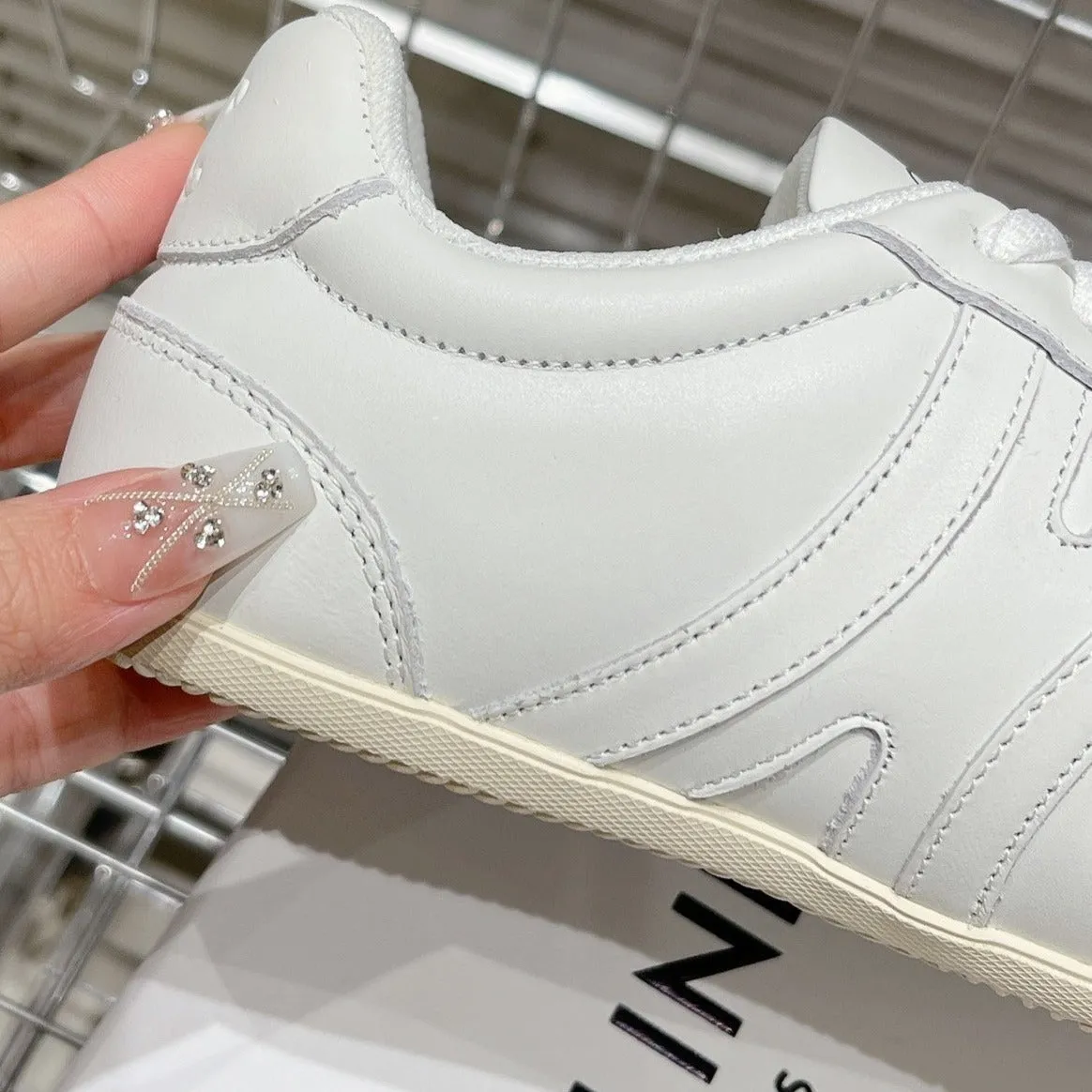 Innovative Celine SNEAKER LACE-UP IN CALFSKIN Bundle deal LOW OPTIC GRAY WHITE