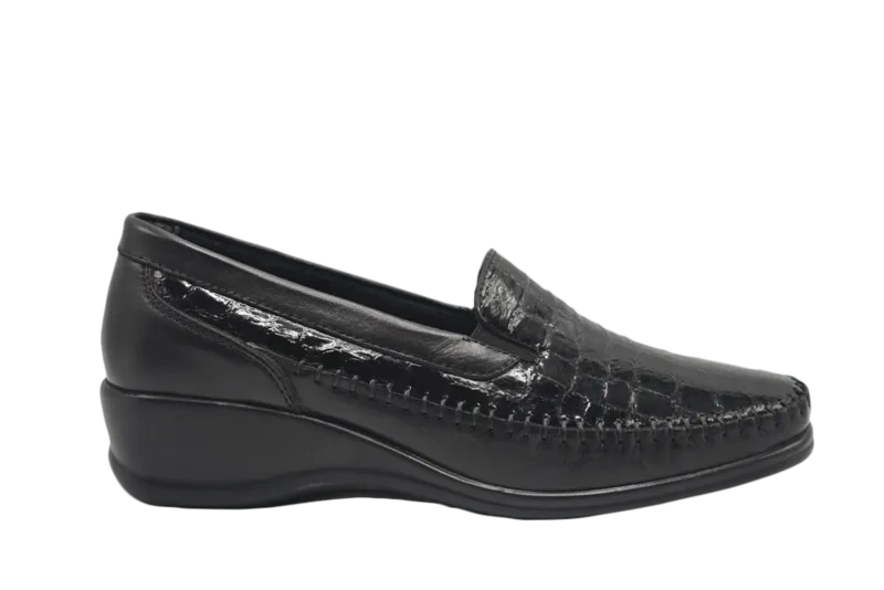 Irene Black Croc Patent