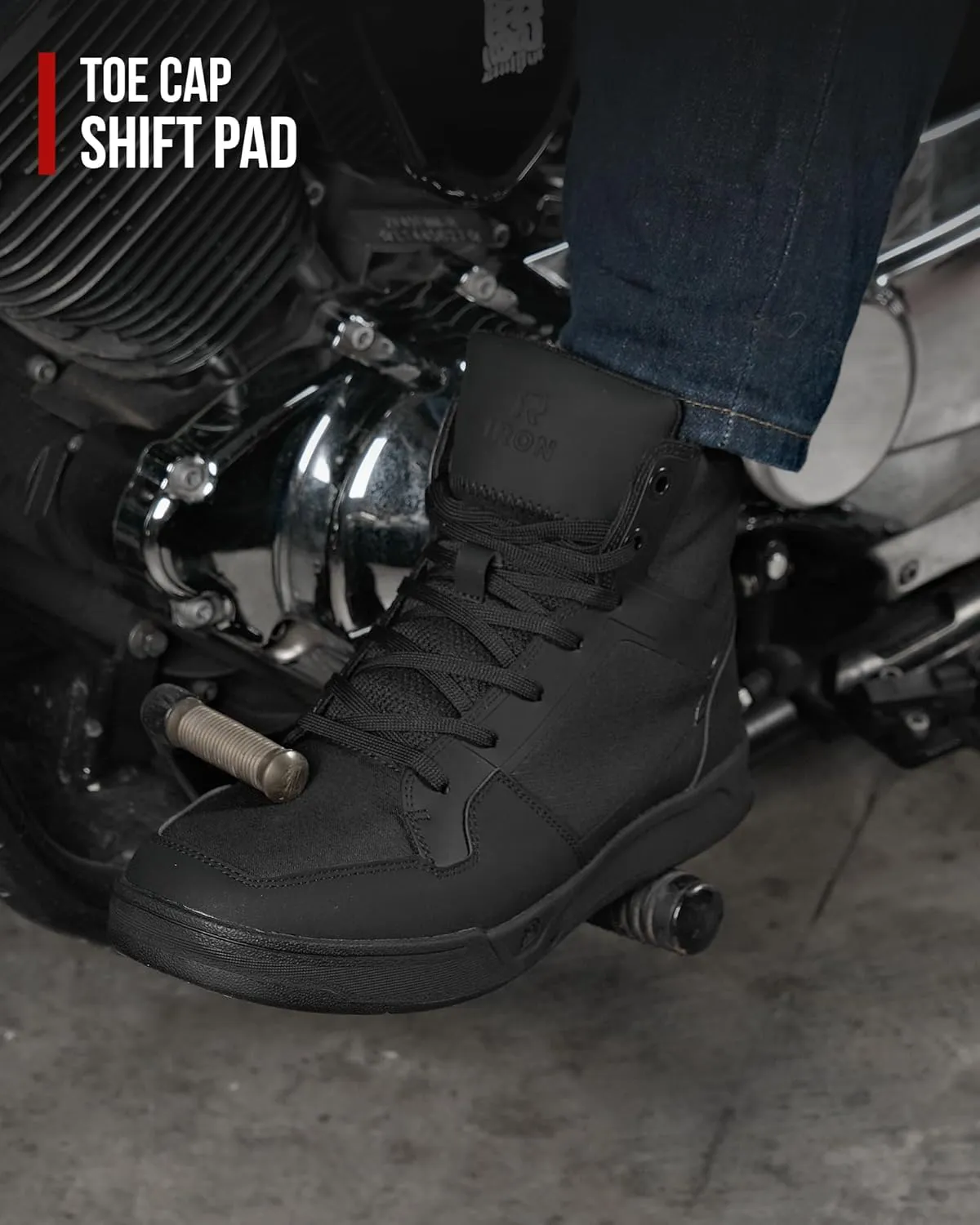 IRON JIA'S Motorcycle Shoes for Men, Anti-Slip Breathable Casual Motorcycle Riding Boots with Ankle Support, Shift Pad 12.5
