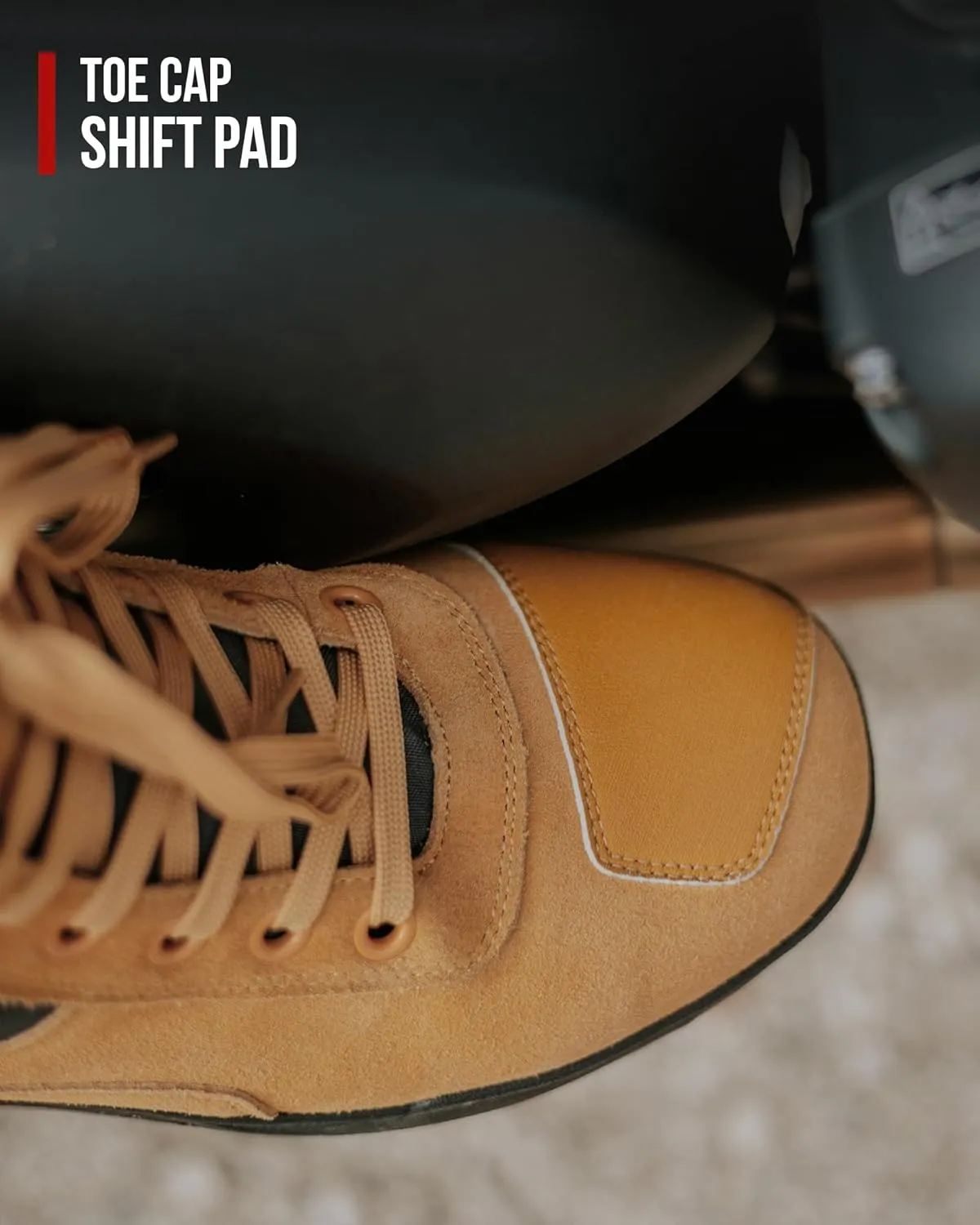 IRON JIA'S Motorcycle Shoes for Men, Anti-Slip Breathable Casual Motorcycle Riding Boots with Ankle Support, Shift Pad Yellow 11